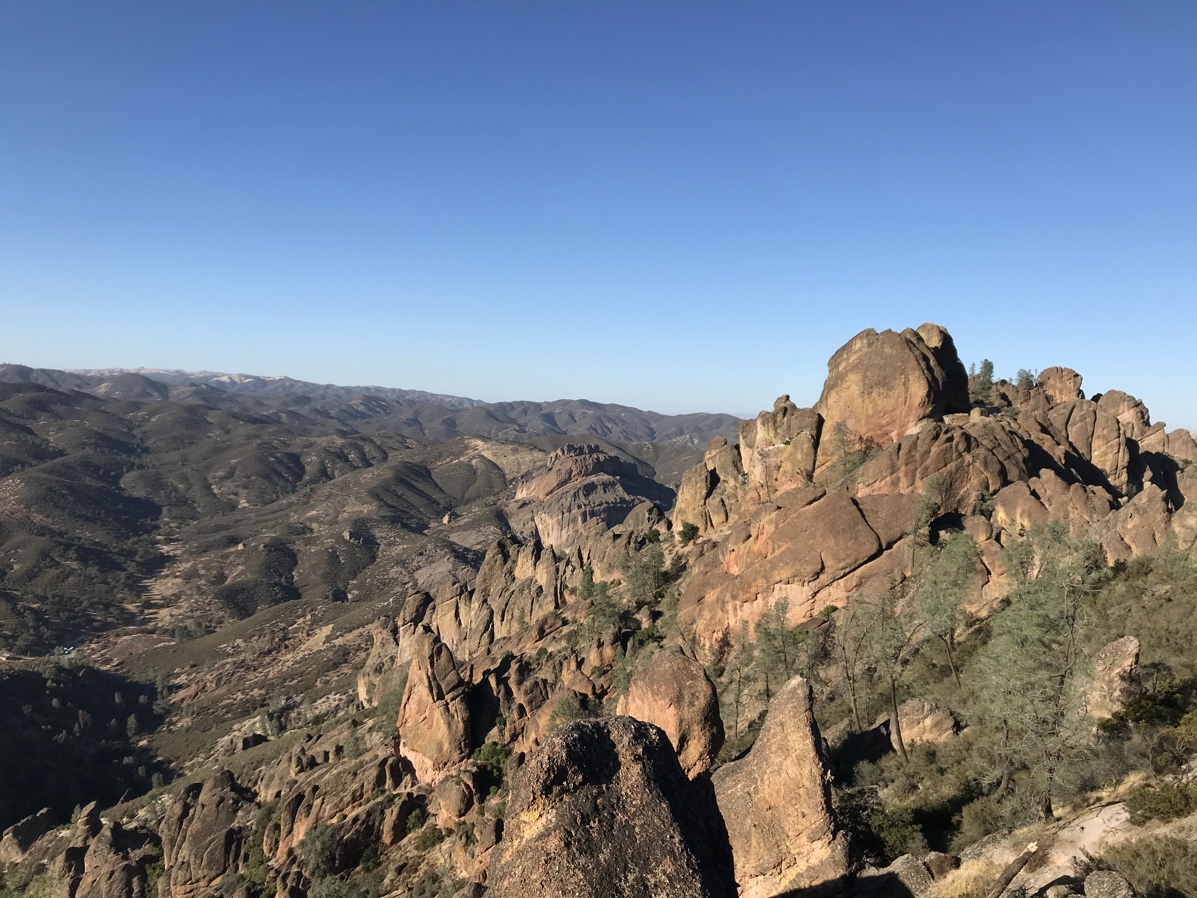 A view of the rock formations in Pinnacles National Park